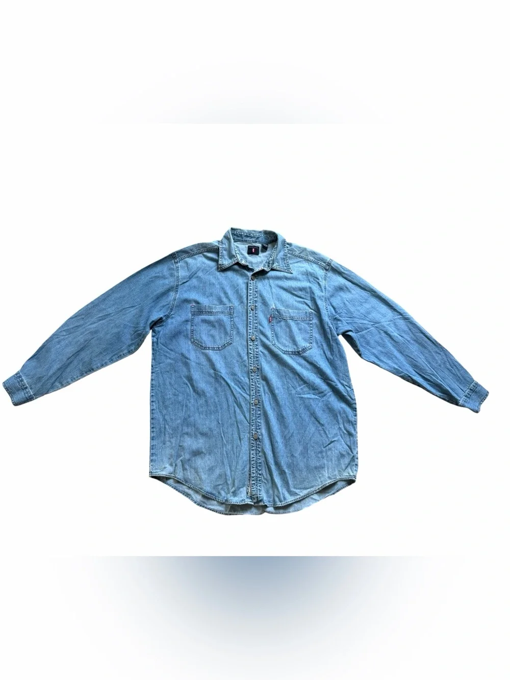 Levi’s Red Tab Denim Button Up Shirt Men’s L Oversized Vintage 90s Grunge